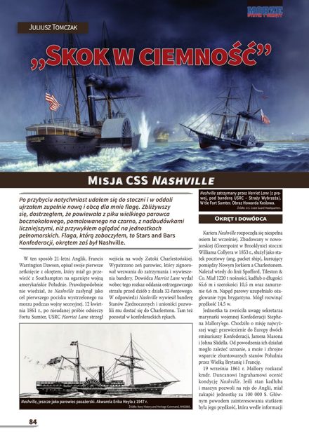 Pierwsza strona artykułu „„Skok w ciemność”: misja CSS Nashville”