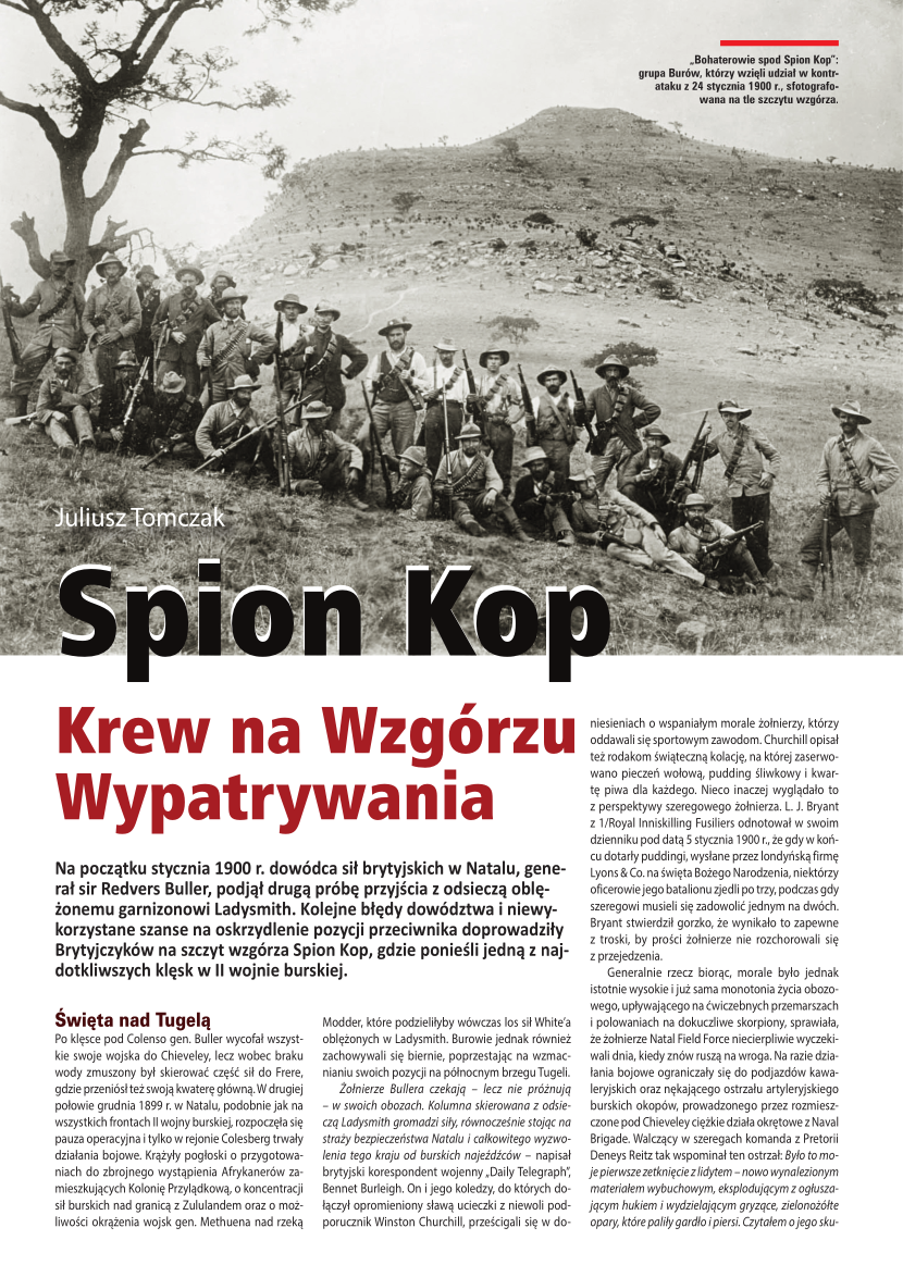 First page of the article „Spion Kop: Blood on the Lookout Hill”